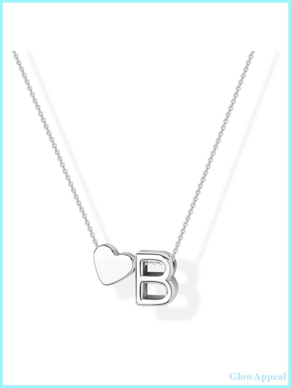 14K Gold Plated Heart Initial Necklace | Women Teen Adjustable